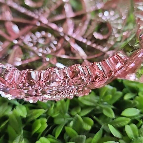 Vintage Imperial Pink Nappy Dish With Hobstar Pattern - Picture 8 of 13